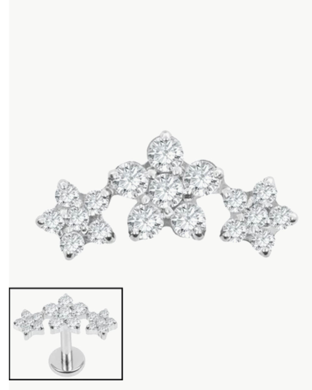 Sienna flower trio int Threaded Labret
