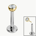 Maeve CZ  3mm Labret mirror polish Titanium