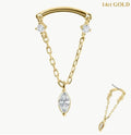 Savannah 14ct Solid Gold Threadless chain drop