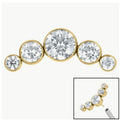 5 jewelled Rhia Crescent Threadless Titanium