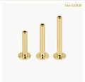 14ct Solid Gold Labret posts Threadless