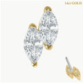 Solid Gold 14ct  Threadless Emilia marquise