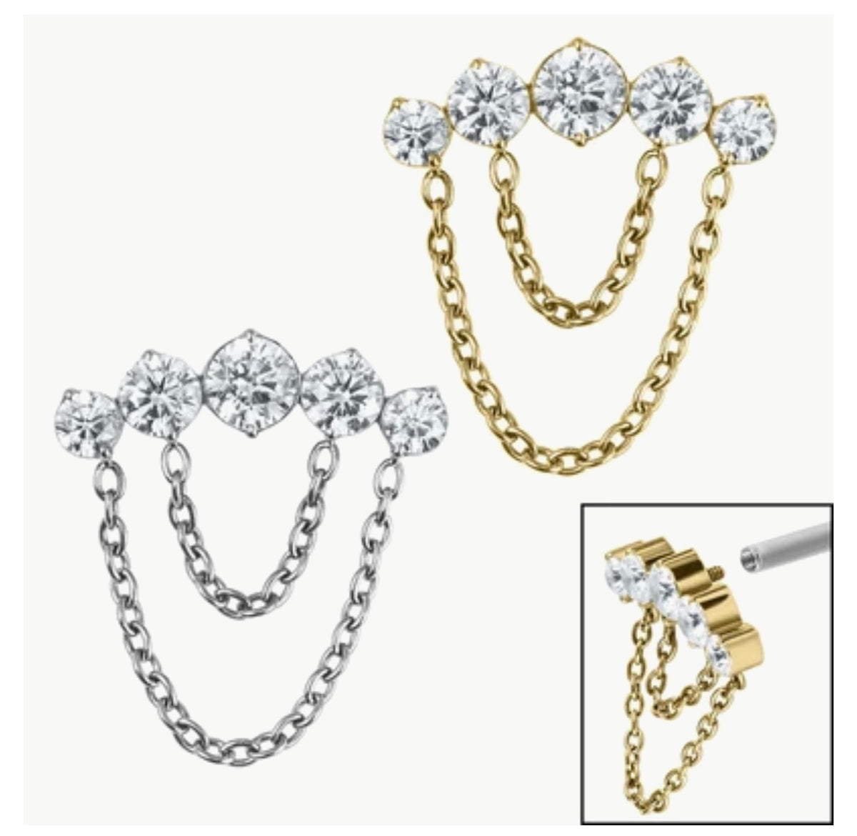Titanium Zara  floating Double chain