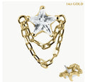 Ava 14ct Solid Gold Shooting star
