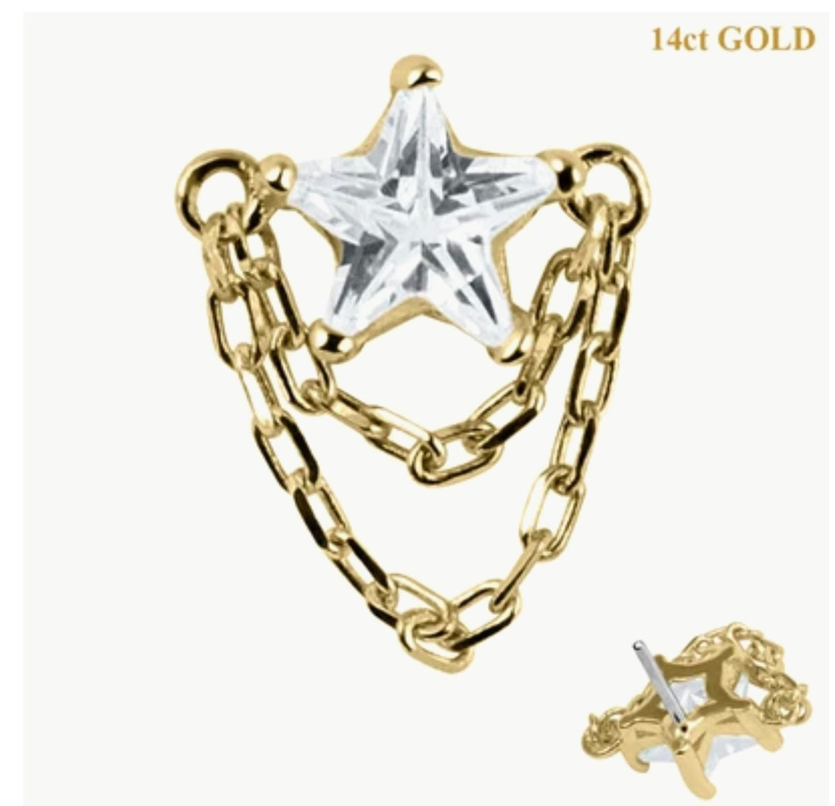 Ava 14ct Solid Gold Shooting star
