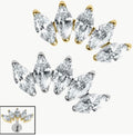 Madeline 5 Jewelled marquise Fan Threadless