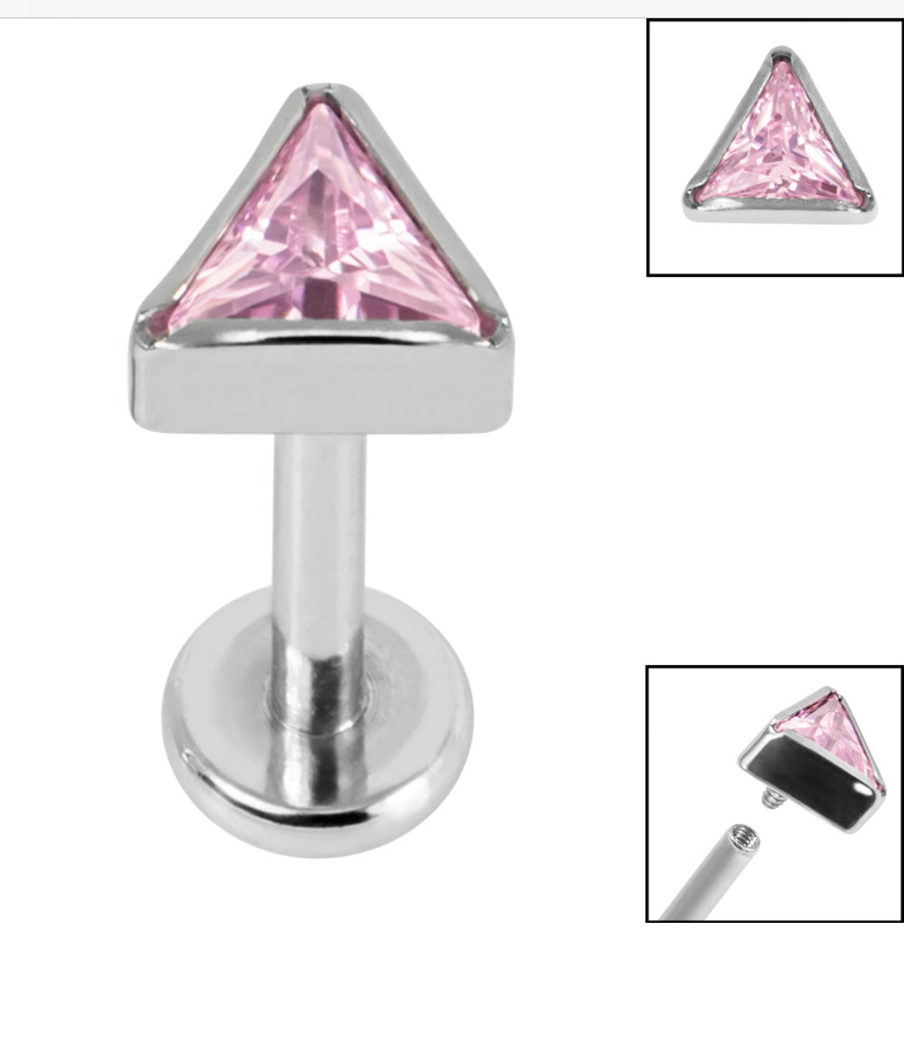 Titanium Internally Threaded Labrets 1.2mm - jewel