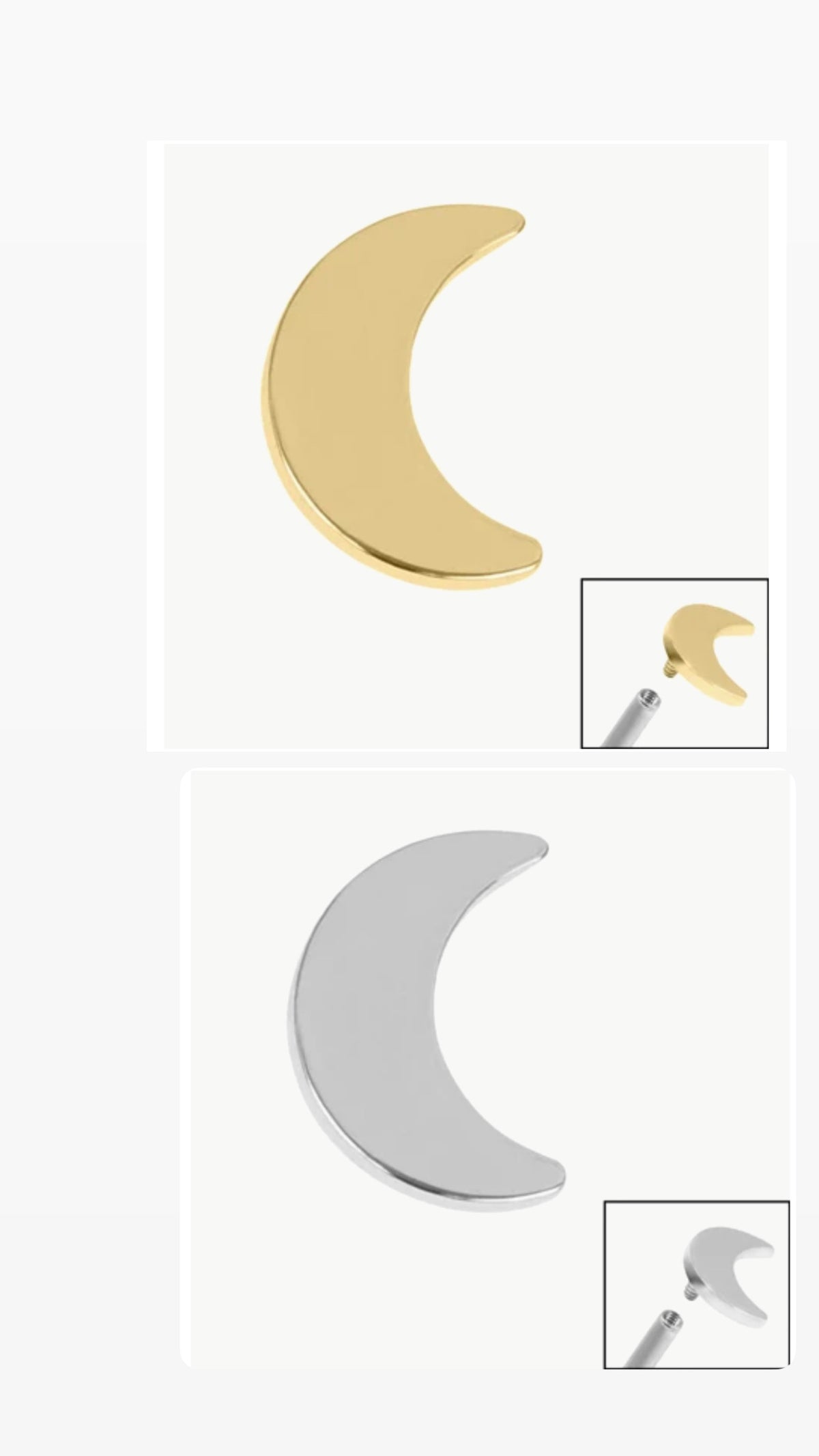 Essentials little moon labret Titanium internally threaded top